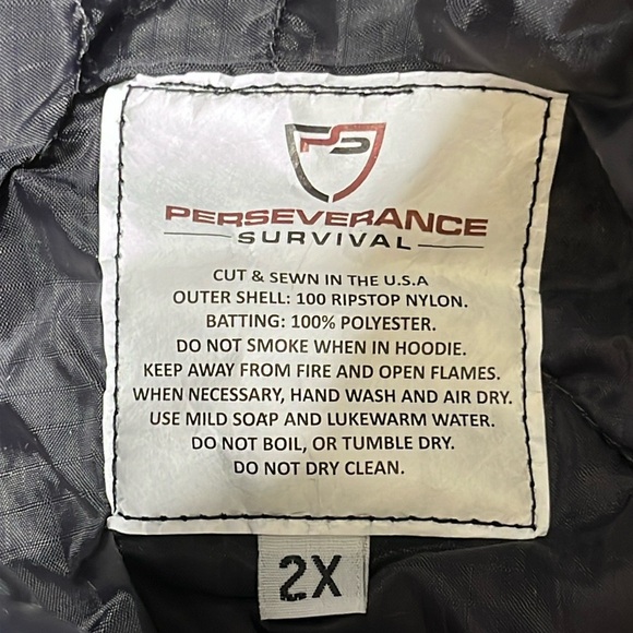 Perseverance Survival Woobie Hoodie Men's  Size 2X  Camo Green New Quilted Light - Picture 11 of 12
